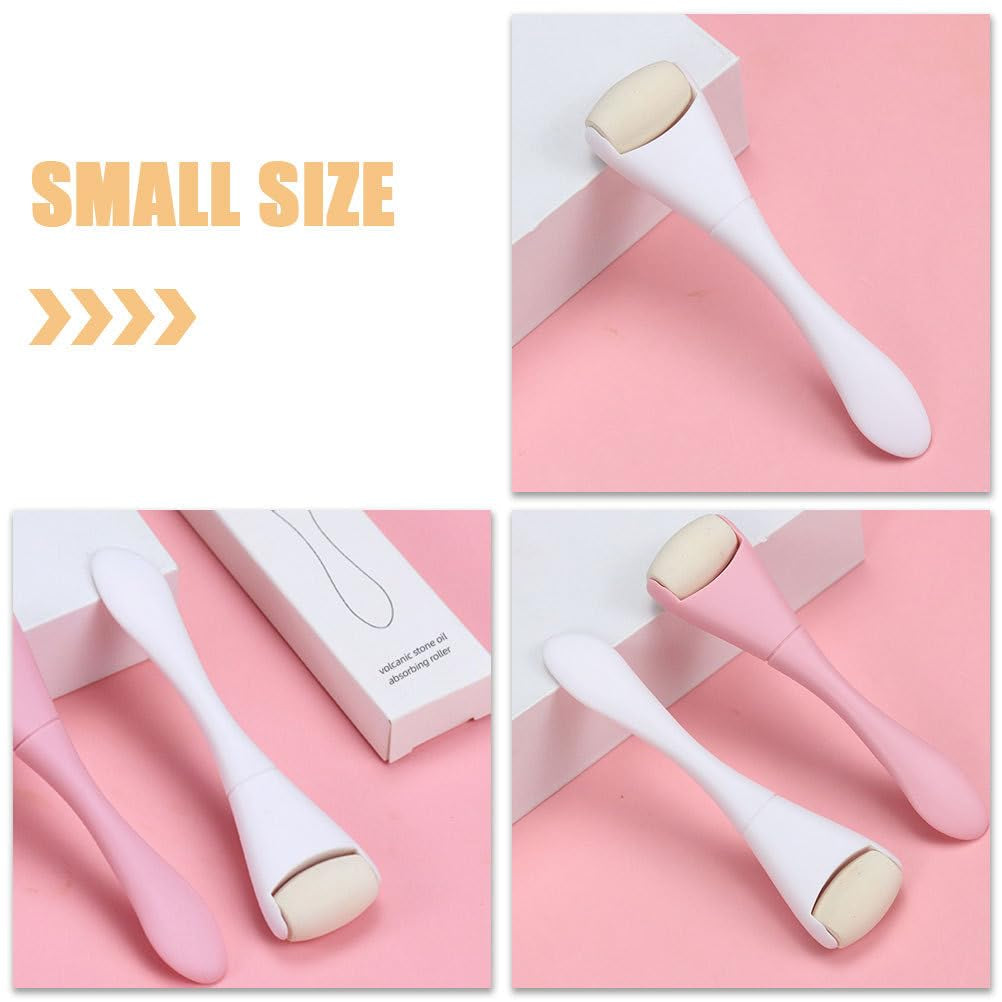 Oil Absorbing Volcanic Rollers, Oily Skin Control Roller Oil Absorbing Sticks Oil Blotting Stick Results Remove Excess Shine for Face Oily Skin Care Tools White