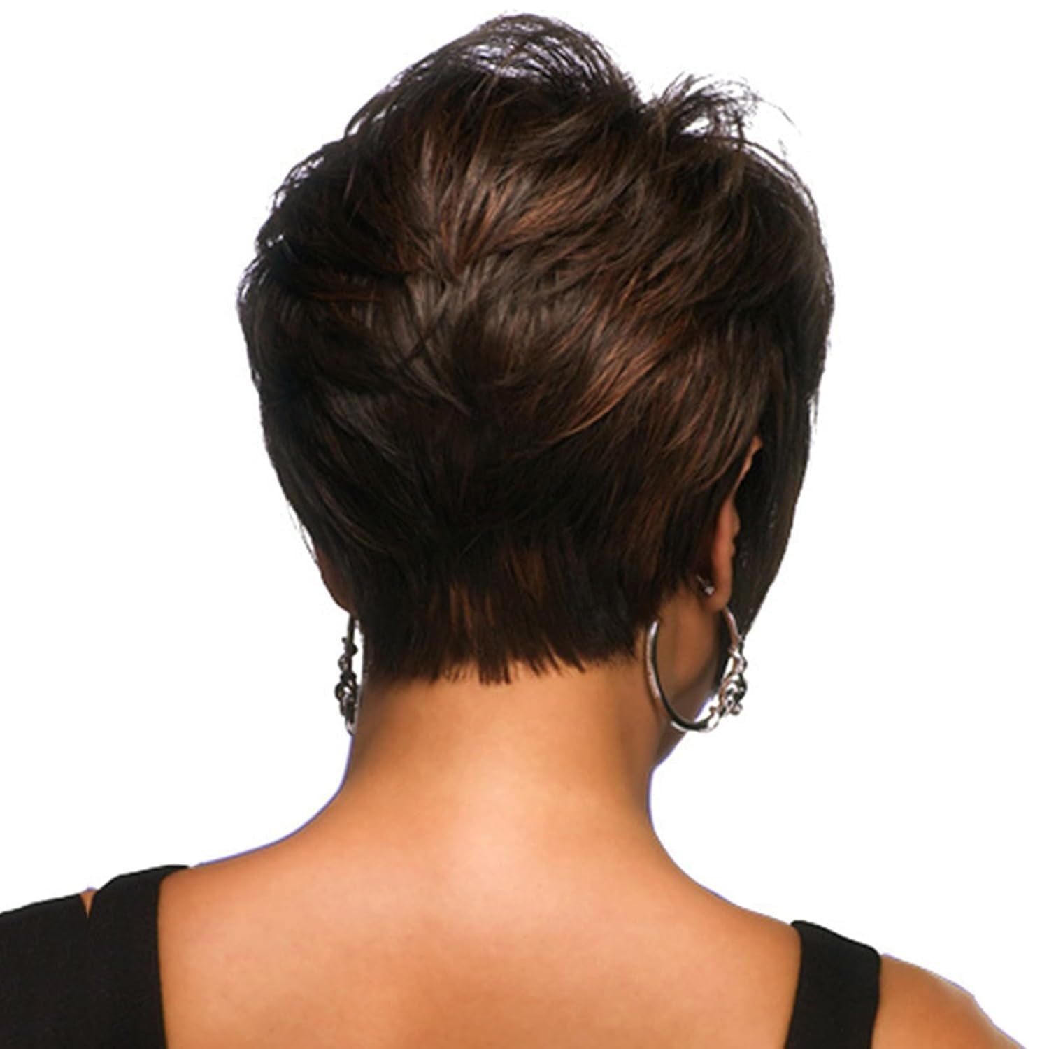 Human Hair Short Wigs for Women Short Brown Wig for Women Synthetic Wigs Dark Brown Daily Ues Hair