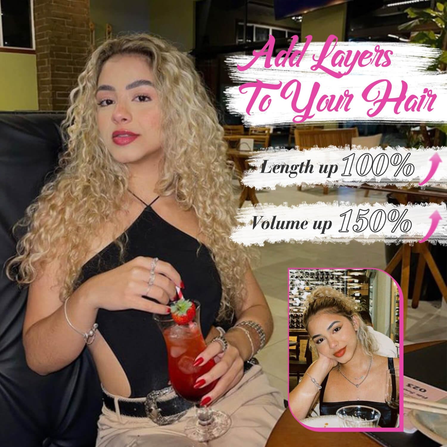 4Pcs Clip in Hair Extensions 20Inch Blonde Soft Invisible Hair Extensions Clip Ins Thick Mermaid Curly Hair Clip Ins Seamless Lace Weft for Women(Ivory Blonde)