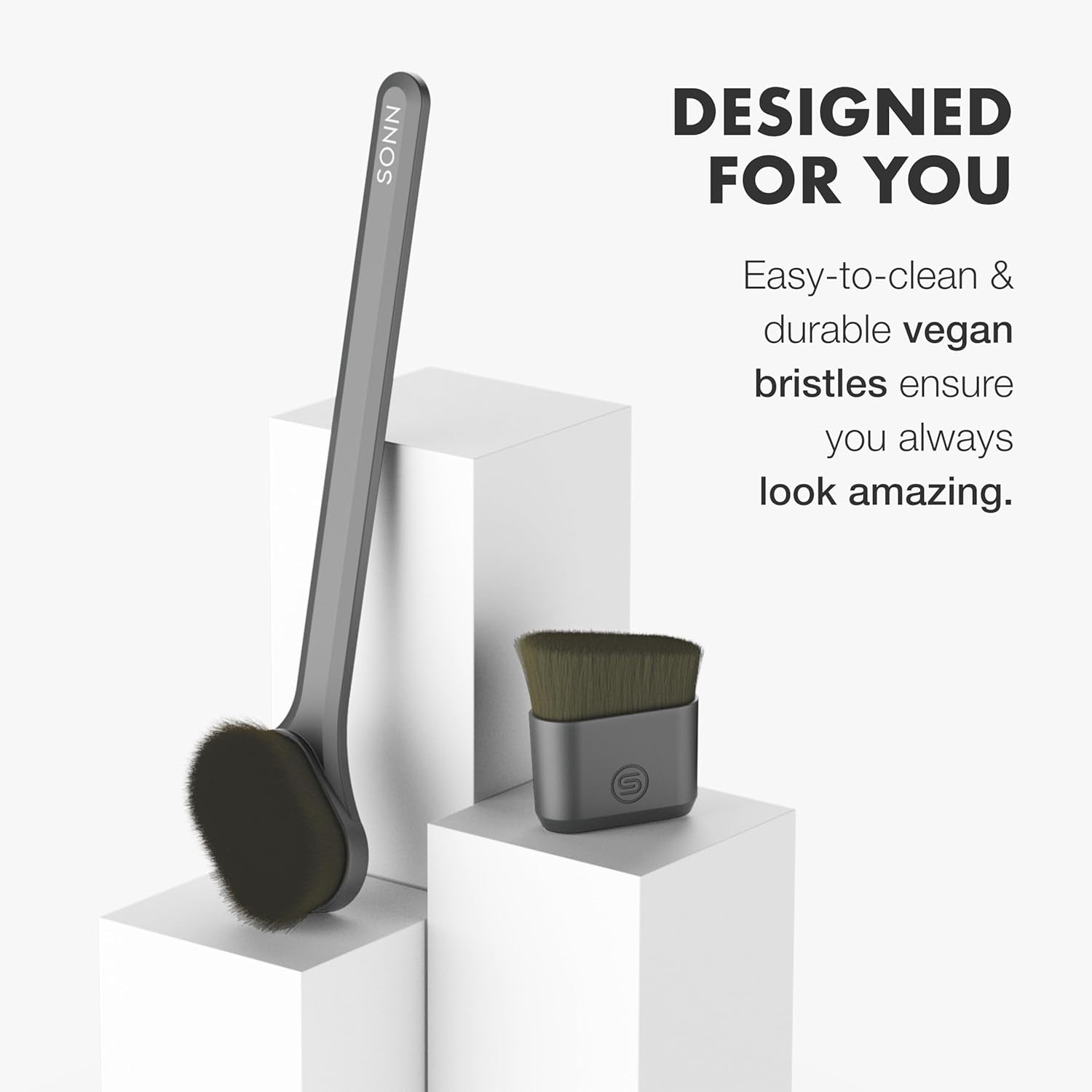 Self Tanner Brushes - Body and Face Kabuki Brush Applicator for Fake Tan, Lotion, Makeup, and Sunscreen, Back Brush Applicator for Sunless Tanner and Cream (Body Brush)
