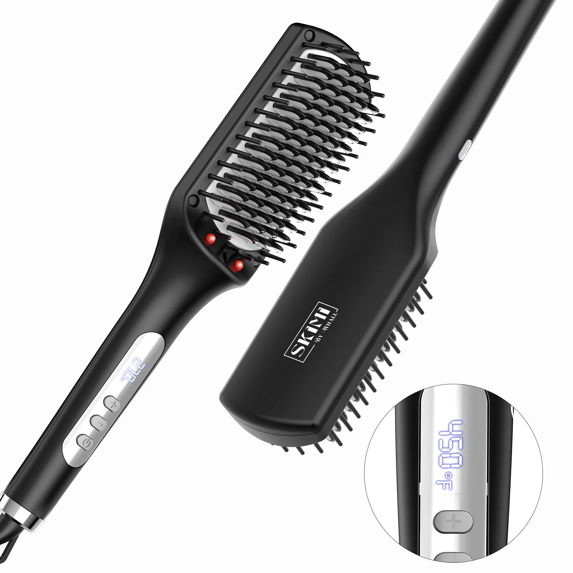 Hair Straightening Brush, Gold Ionic Hair Straightener Comb, Ceramic Coating