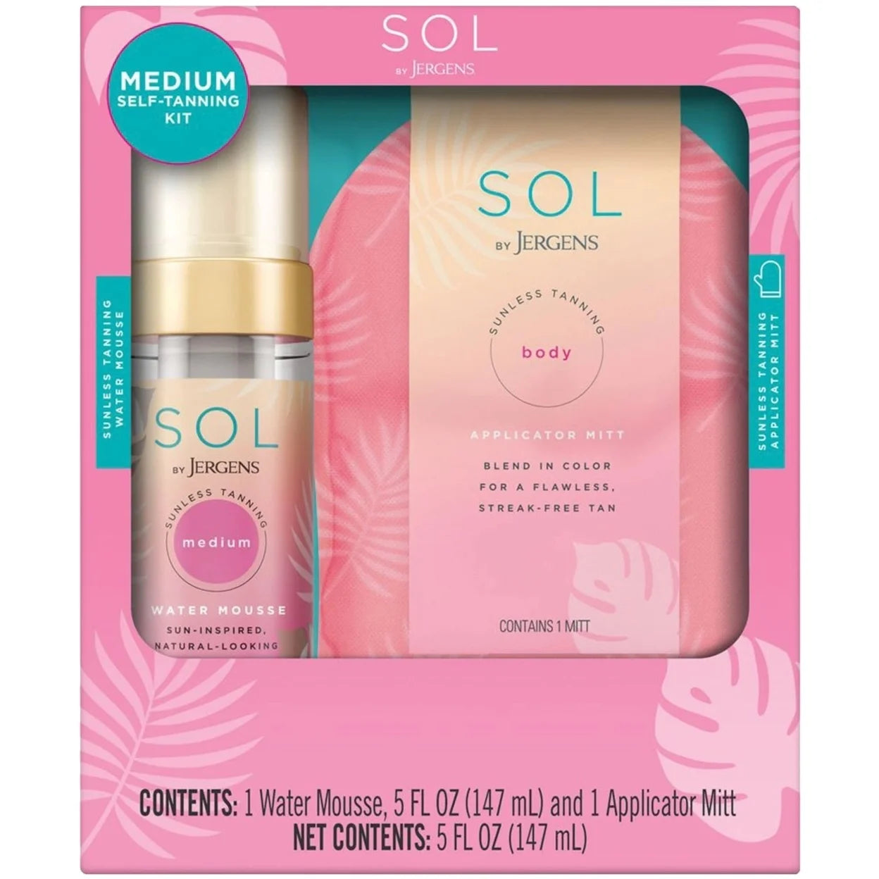 SOL by  Sunless Tanning Water Mousse and Mitt, Medium (5 Fluid Ounce)