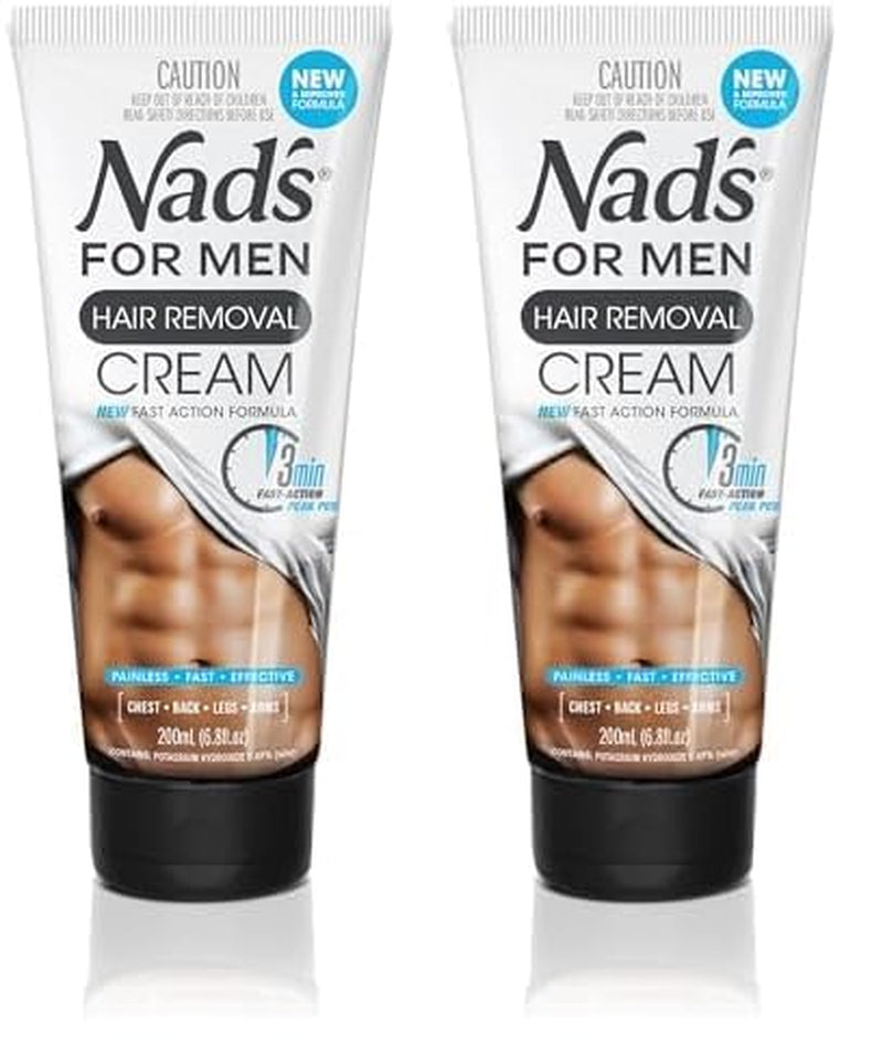 Hair Removal Cream, Painless Hair Removal for Men, Soothing Depilatory Cream for Unwanted Coarse Male Body Hair, 6.8 Fl Oz
