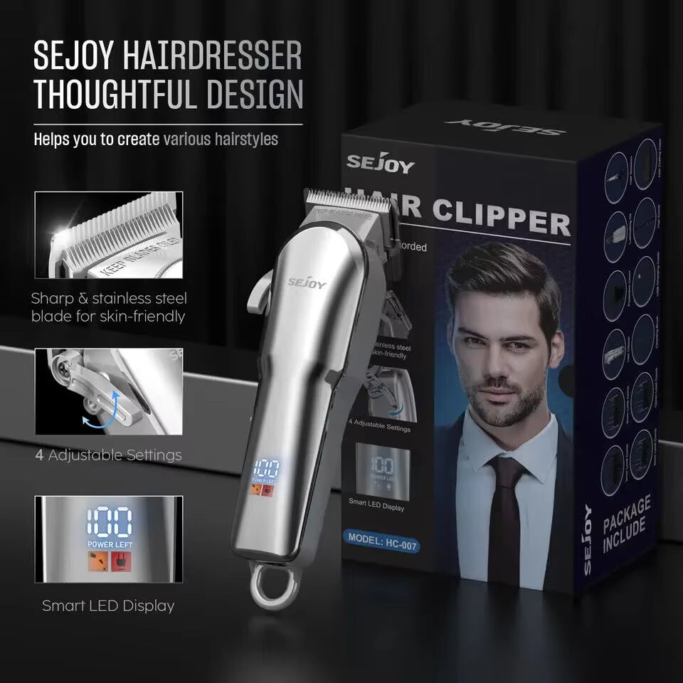 Men'S Hair Trimmer  Hair Clippers  Rechargeable Grooming Kit