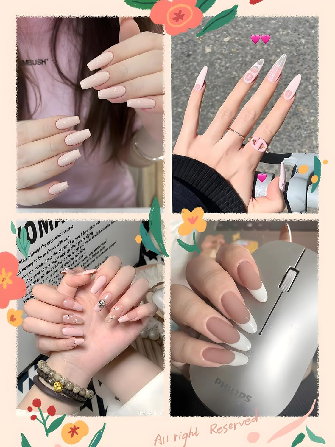 Gel French Manicure Kit,  Glitter Nude Pink & White UV French Tip Gel Nail Polish Stamper Brushes Dotting Pens French Tip Tool Kit for French Nail Art DIY Design