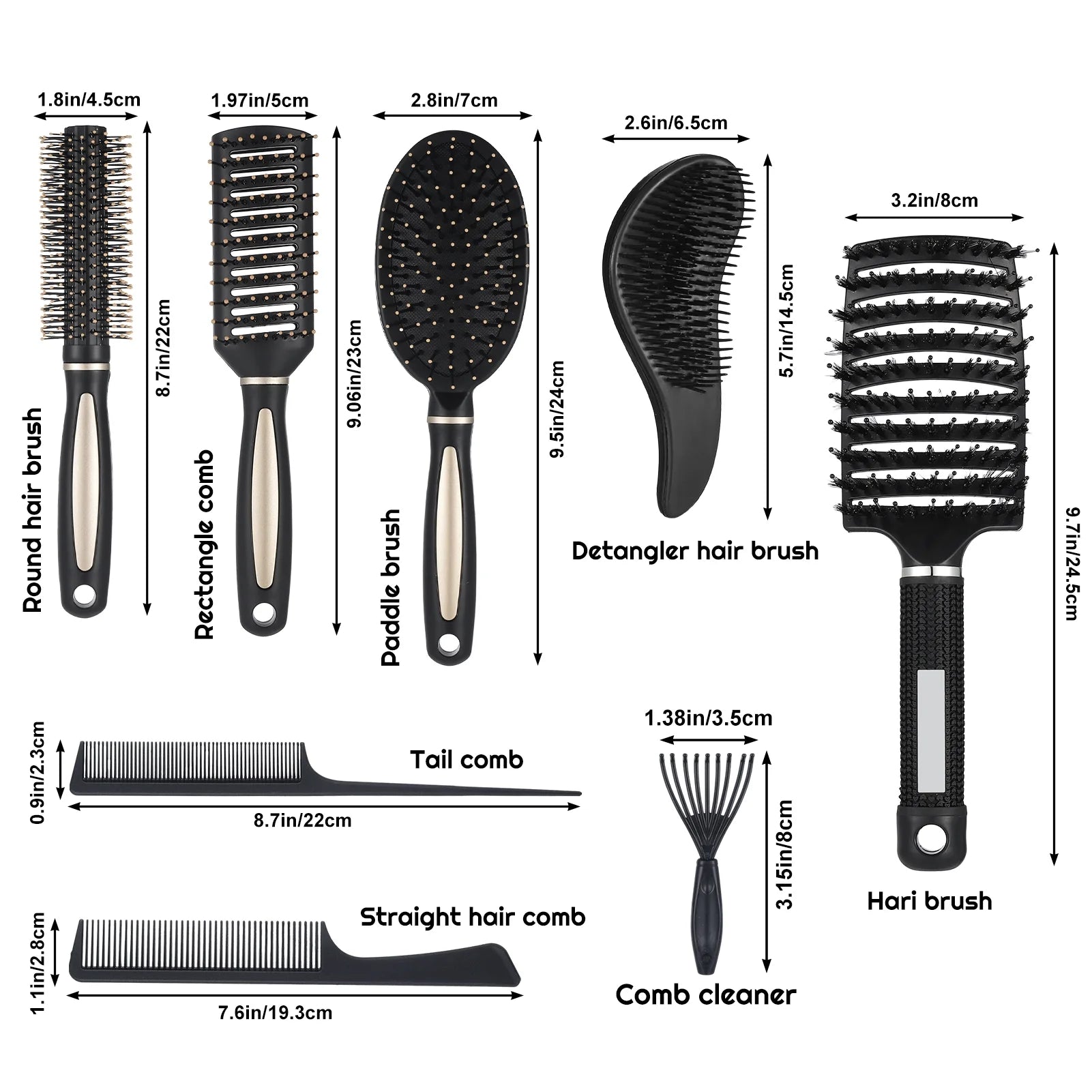 8 Pack Detangling Hairbrush for Men Women, Detangling Brush for Thick Curly Hair, Pain-Free Hair Brush Curly Hair, anti Breakage Hair Brush