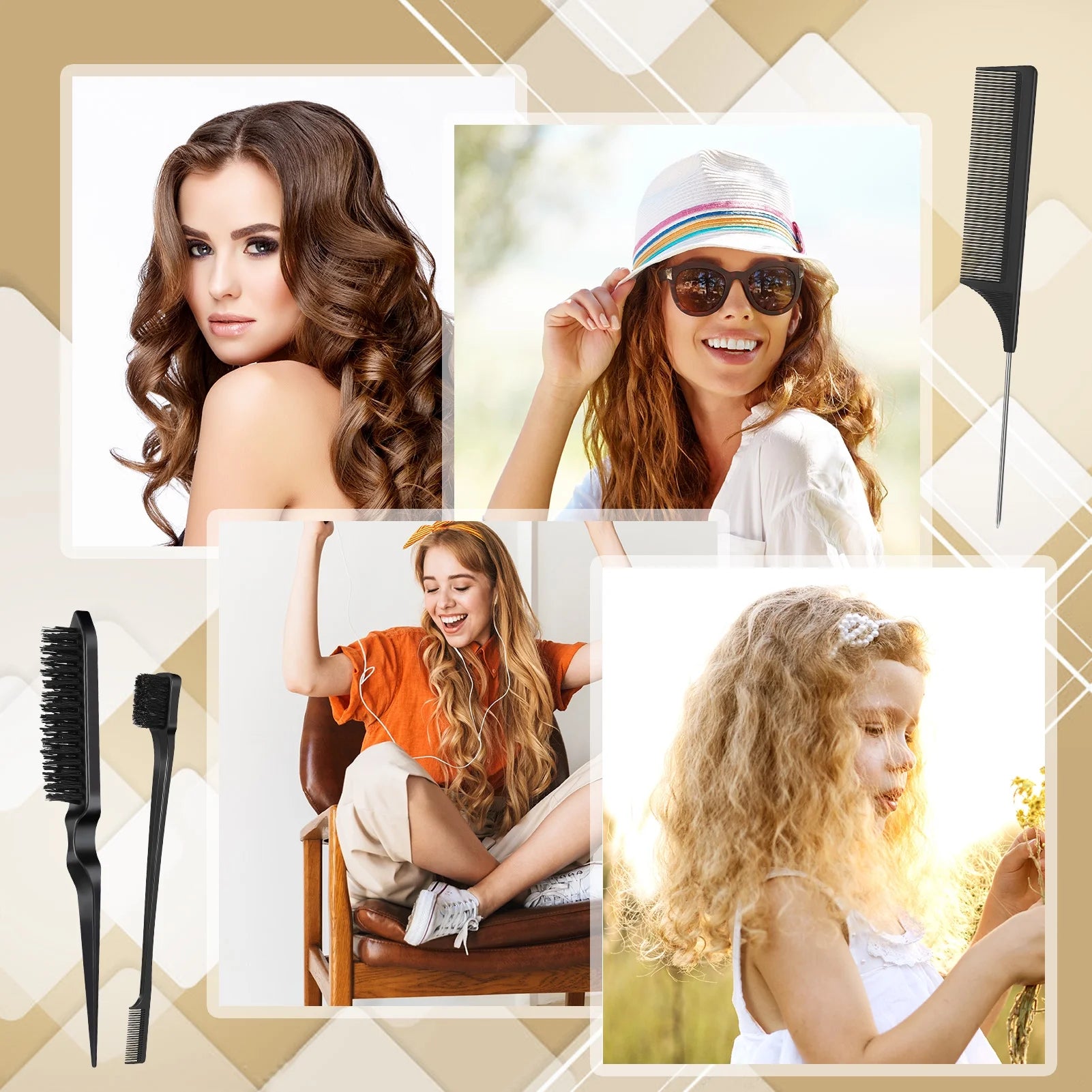 8Pcs Hair Styling Combs Set