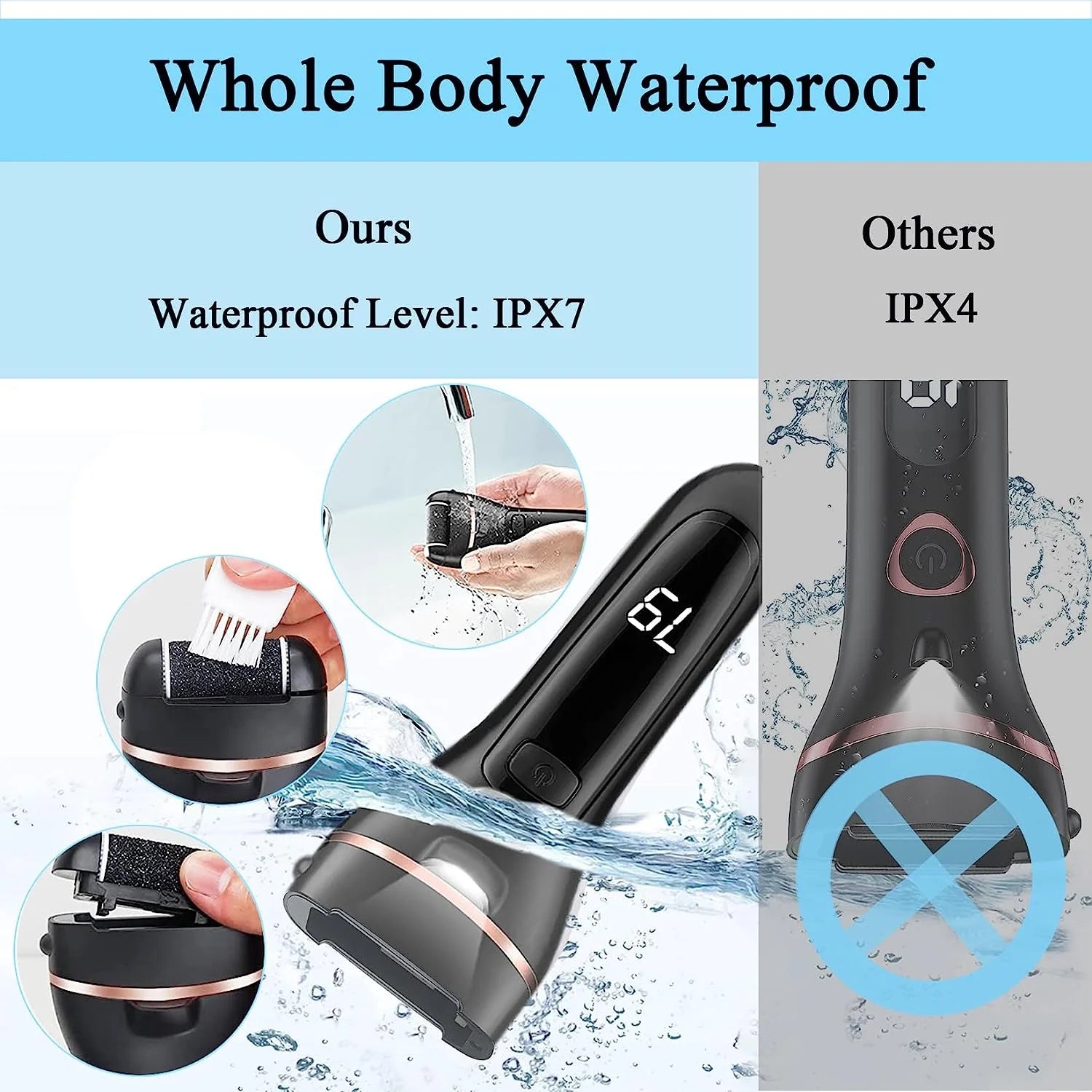 Callus Remover for Feet, 18-In-1 Professional Pedicure Tools Foot Care Kit, Foot Scrubber Electric Feet File Pedi for Hard Cracked Dry Dead Skin, 3 Rollers, 2 Speed, Battery Display