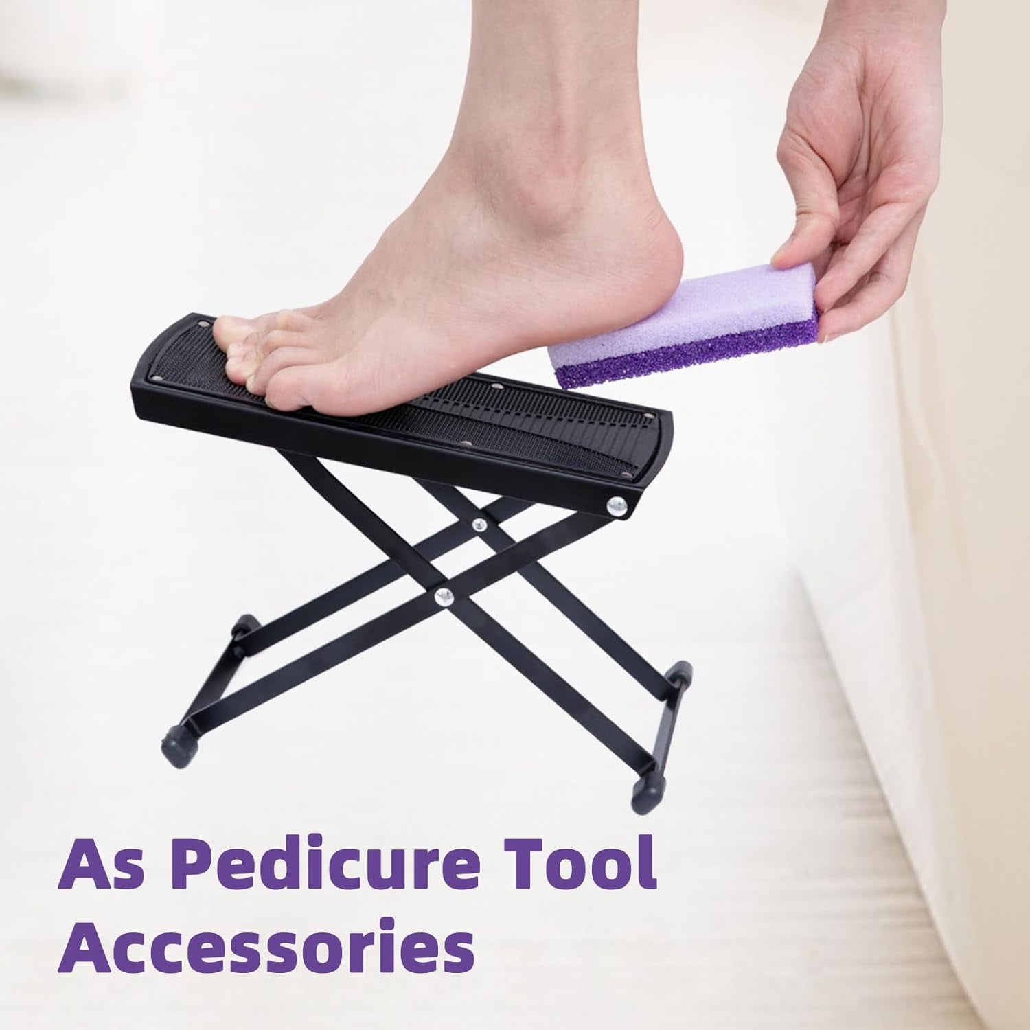 Pedicure Supplies Foot Rest 6 Heights Adjustable Sturdy Manicure Foot Rest for Foot Spa Salon and Pedicure at Home.