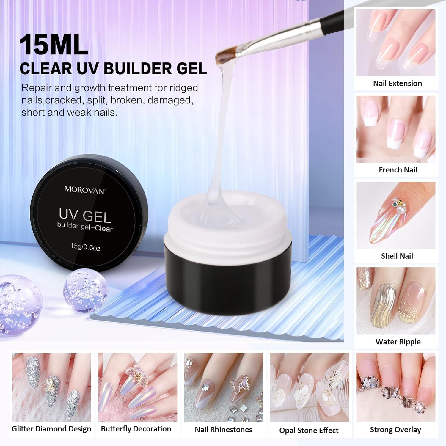 Acrylic Nail Kit - Nail Kit Set Professional Acrylic with Everything for Beginners Glitter Acrylic Nail Set DIY Nail Extension Starter Kit