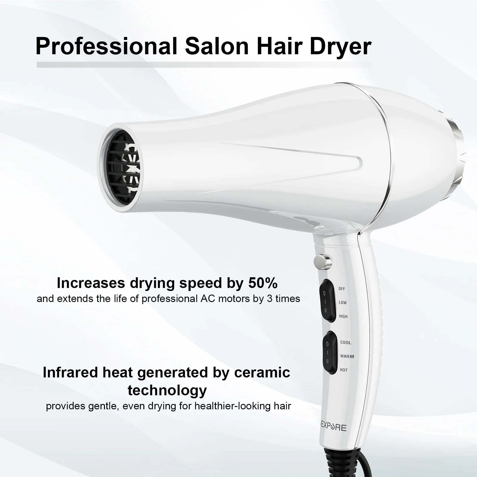 Professional Ionic Hair Dryer with Diffuser