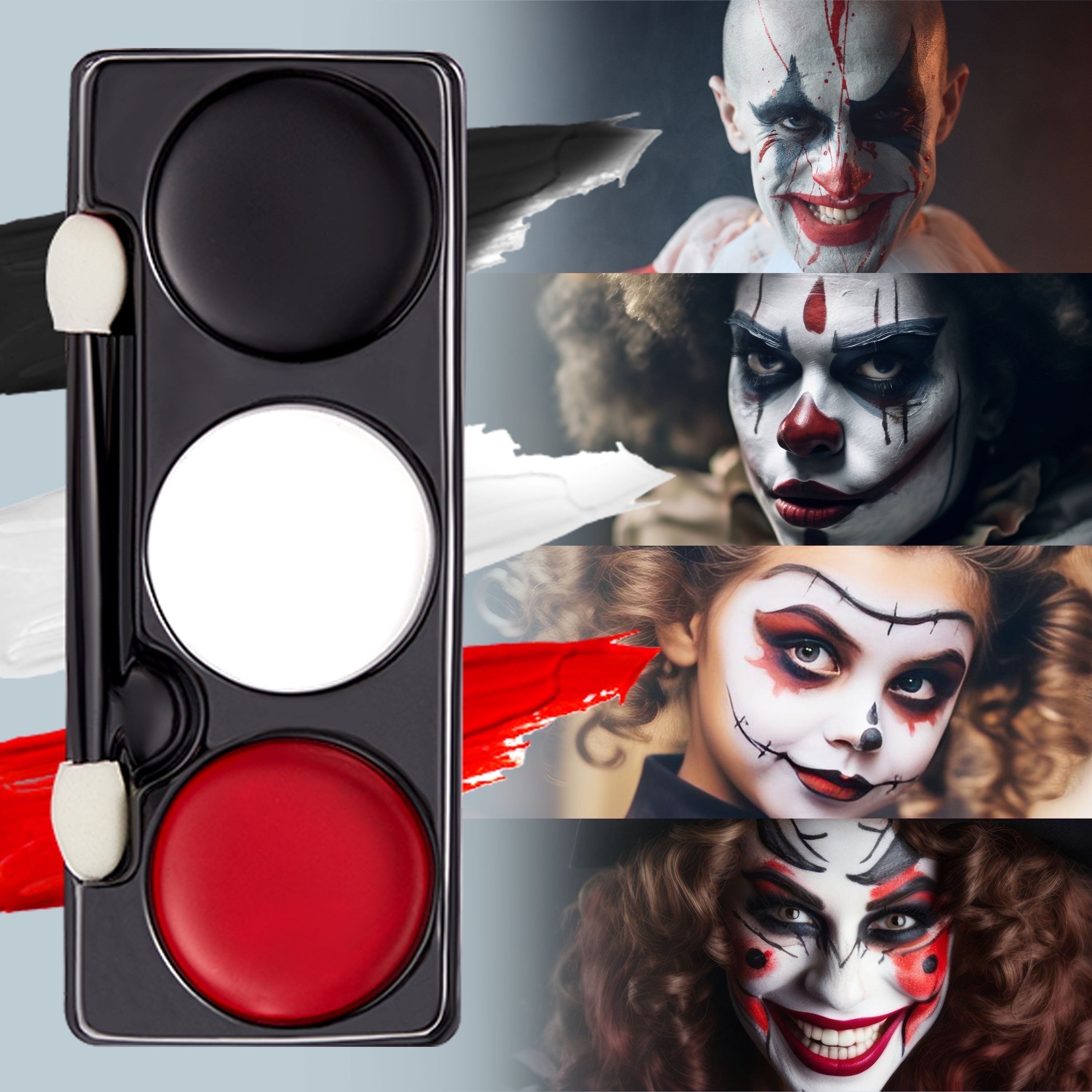 7 Oz Halloween Makeup Palette,Halloween Face Painting Kit SFX Makeup with Double-Headed Brush for Zombie Vampire Cosplay for Adult Kids