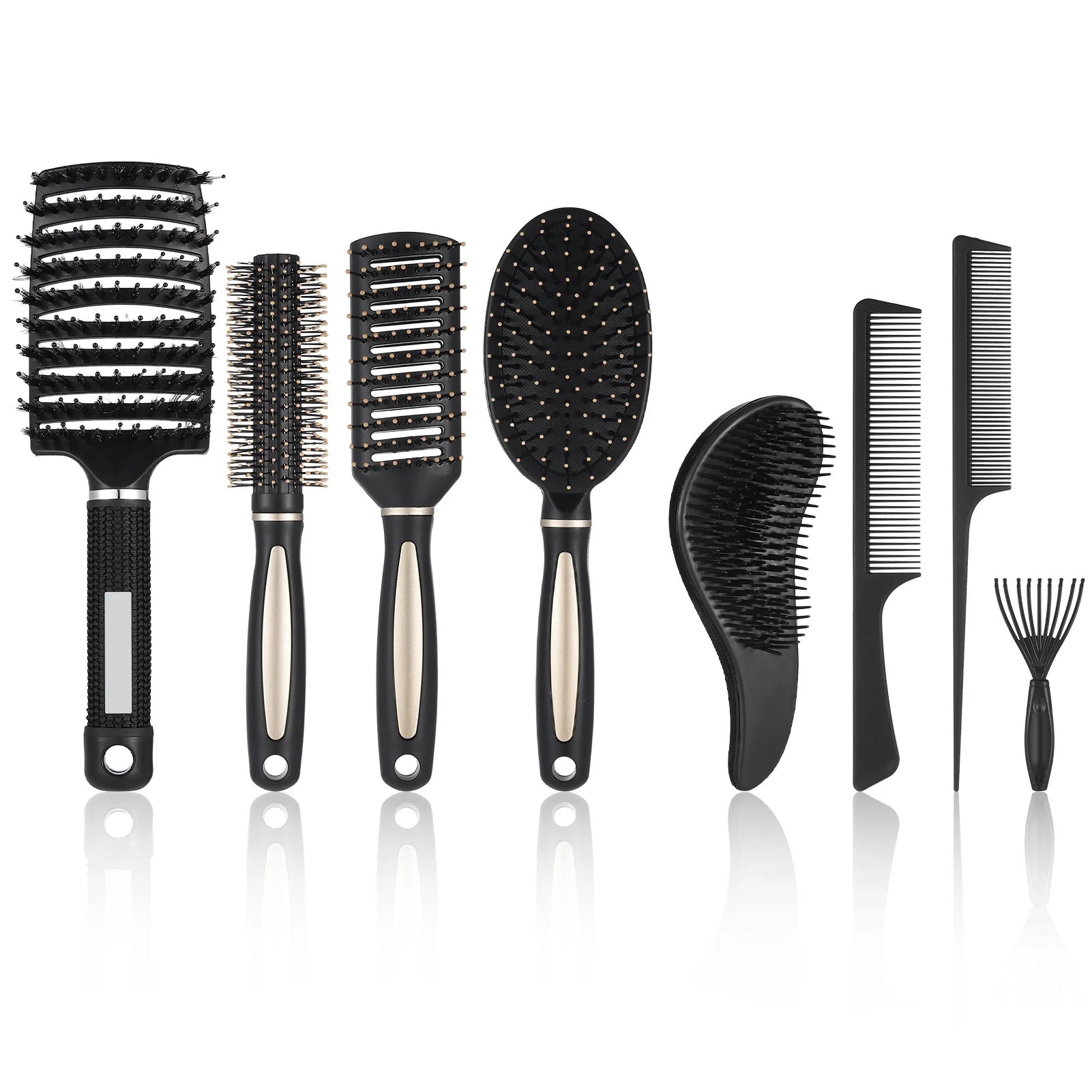8 Pack Detangling Hairbrush for Men Women, Detangling Brush for Thick Curly Hair, Pain-Free Hair Brush Curly Hair, anti Breakage Hair Brush