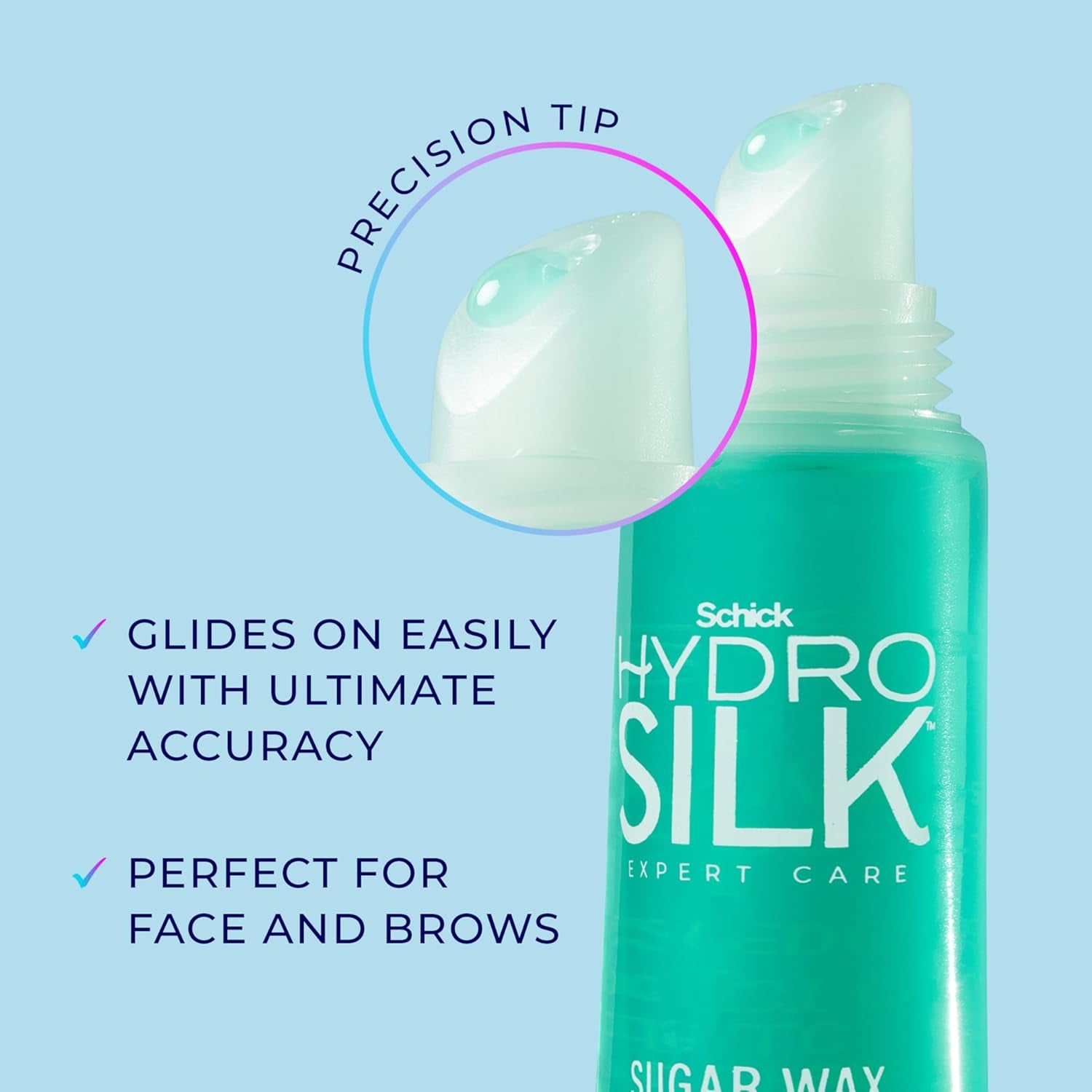 Hydro Silk Sugar Wax Wand | Eyebrow Wax Pen, Face & Lip Waxing, Facial Hair Removal Depilatory, 0.7Oz