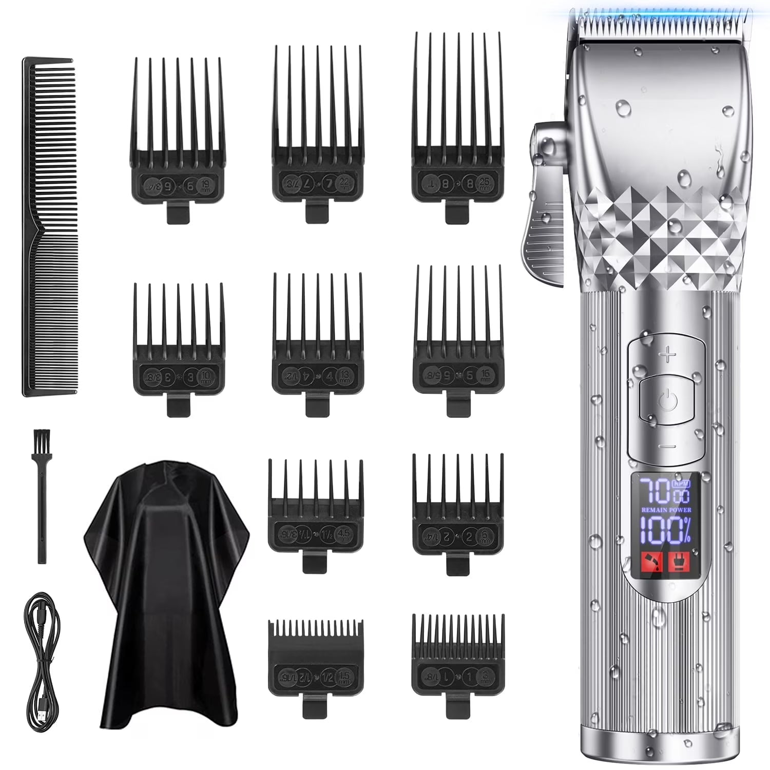 Rechargeable Cordless Electric Hair Clippers for Men