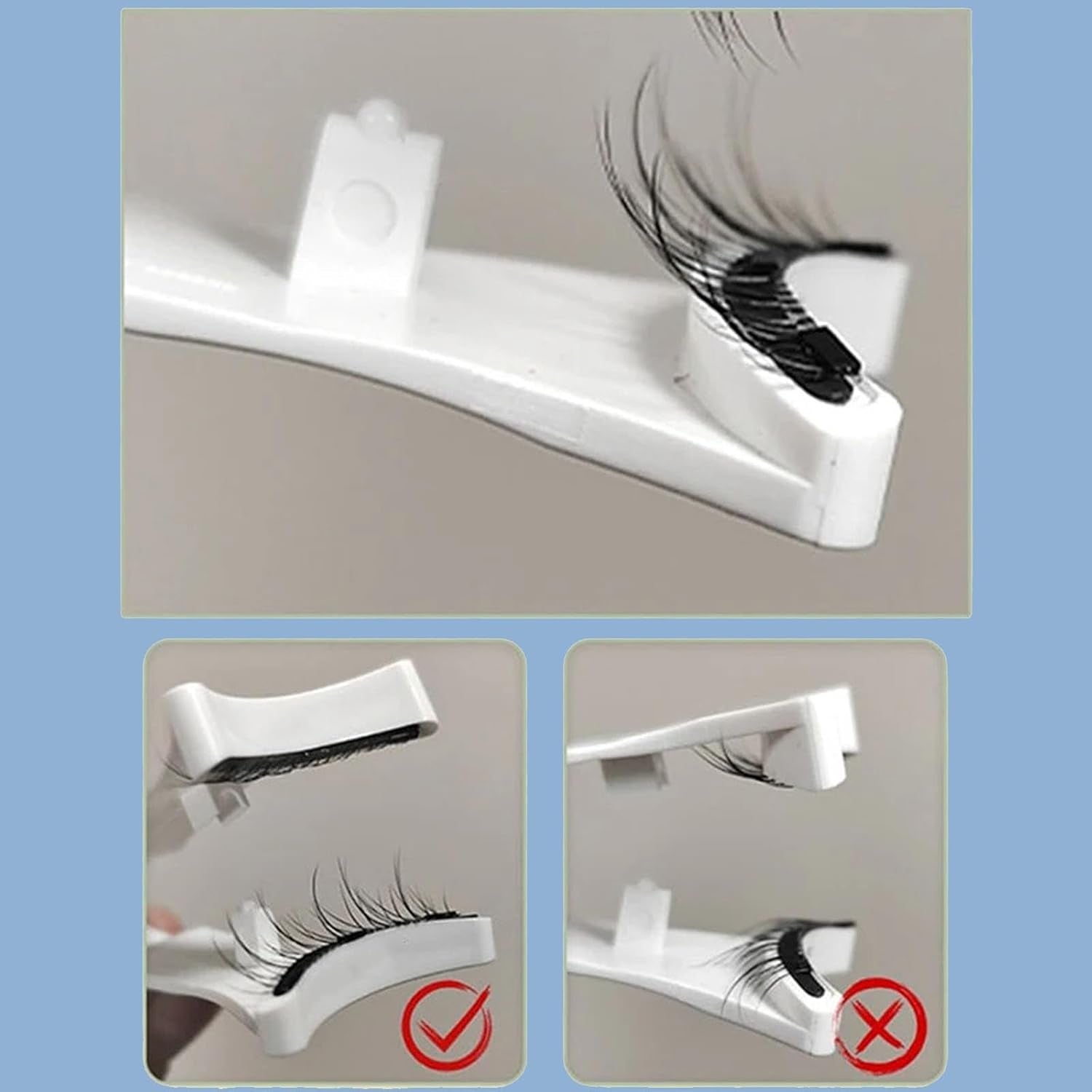 Eyelashes with Applicator, Reusable Dual Magnetic Lashes Kit without Eyeliner Magnetic Eyelashes Natural Look Wispy False Eyelashes No Glue or Liner Needed, Easy to Wear …