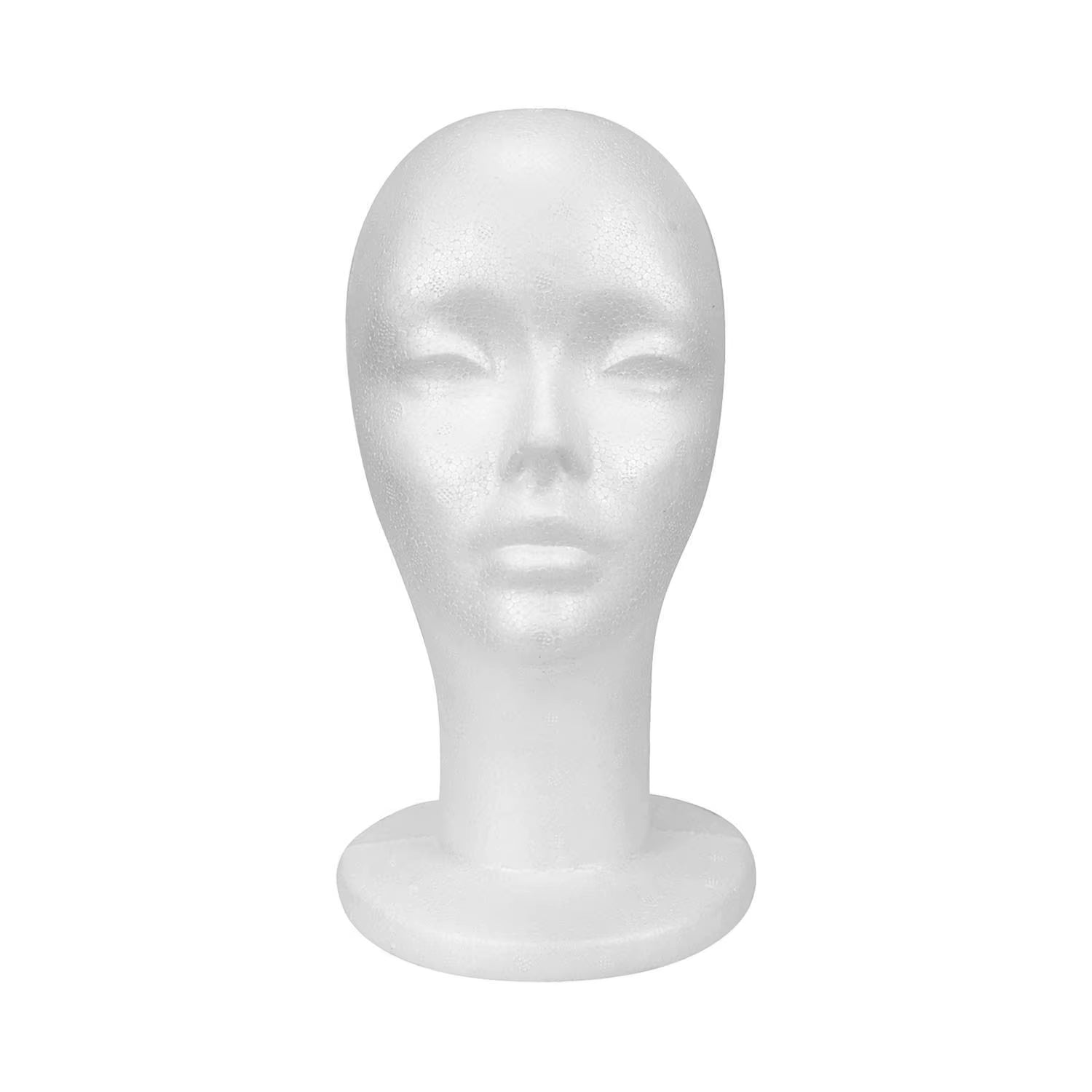 White Styrofoam Mannequin Head - Lightweight, Ideal for Styling, Displaying Wigs