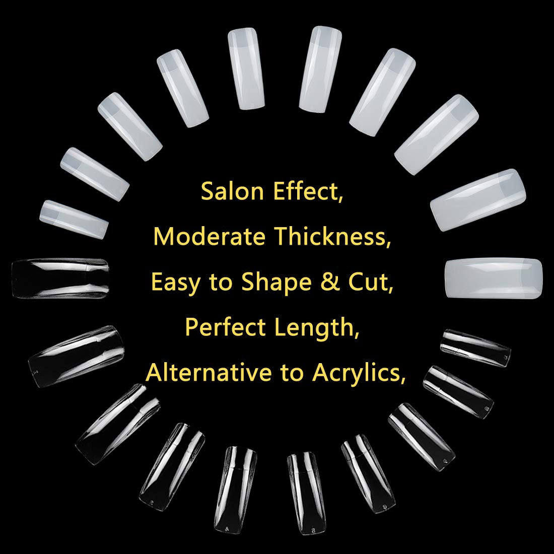 1000PCS Square Nail Tips for Acrylic Nails Professional, Fake Clear Natural Acrylic Short Square French Artificial Nail Tips Half Cover with Acrylic Nail Clipper, 2PCS Nail Files for Nail Salon Home