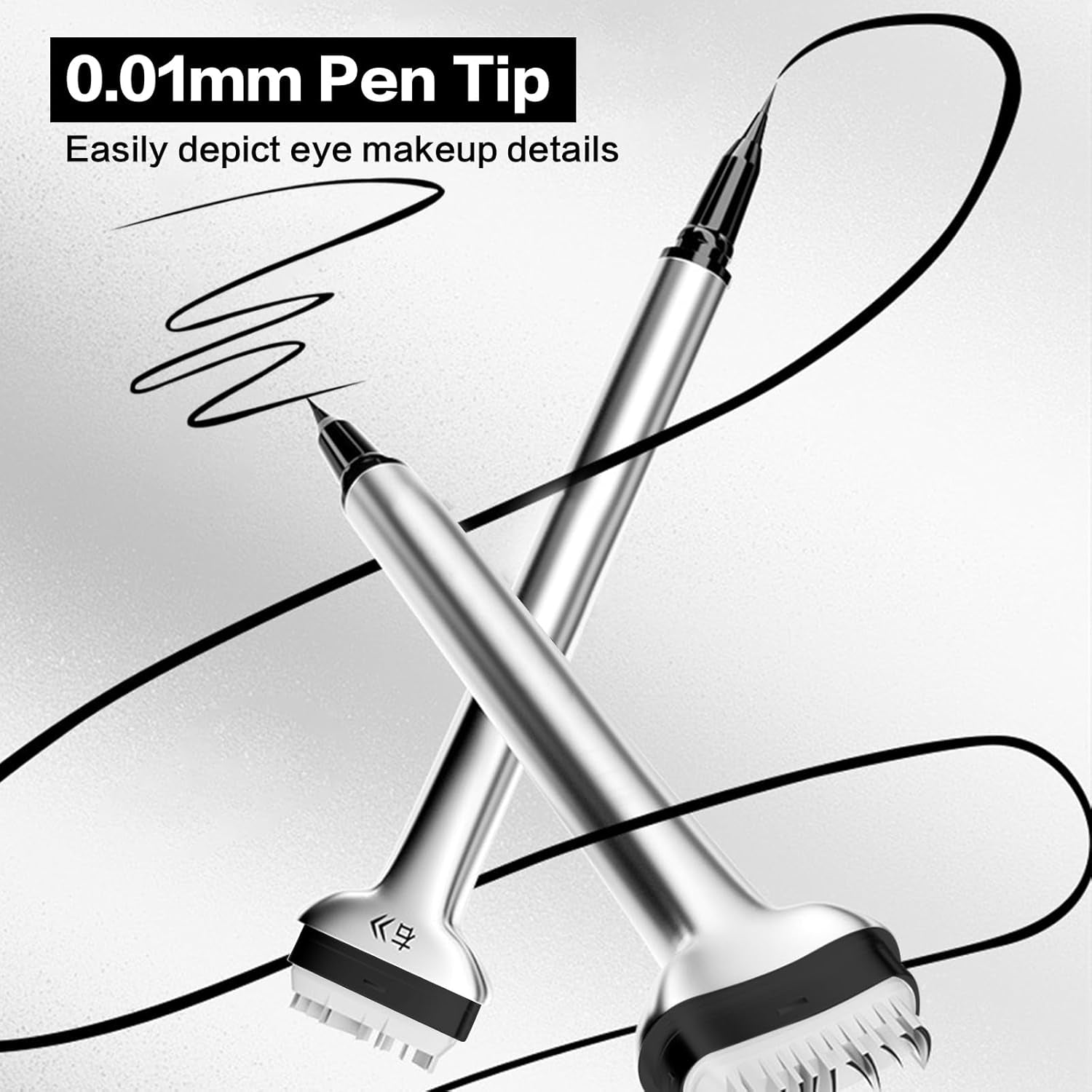 Lower Lash Stamp, 2-In-1 Waterproof Sweatproof Eyeliner & Lower Eyelash Stamp Set, Silicone Eyelash Stamp New Lower Eyelash Stamps Quick Eye Makeup Tool Lady Long Lasting Makeup Beauty Tools (Brown)