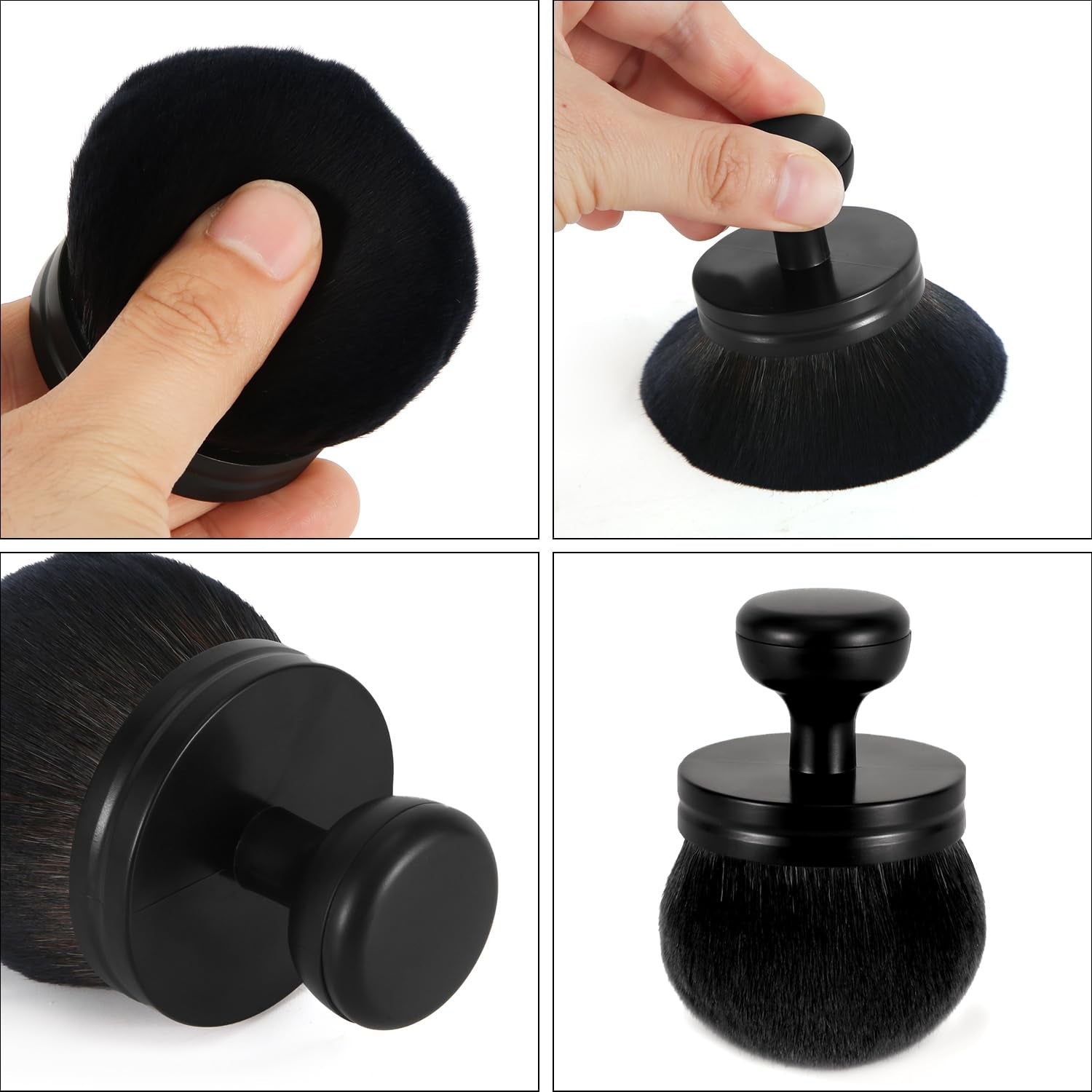 Extra Large Self Tanning Brush, Oval Foundation Blend Tool, Black, Synthetic Bristles, Soft, for Face & Body Tanning