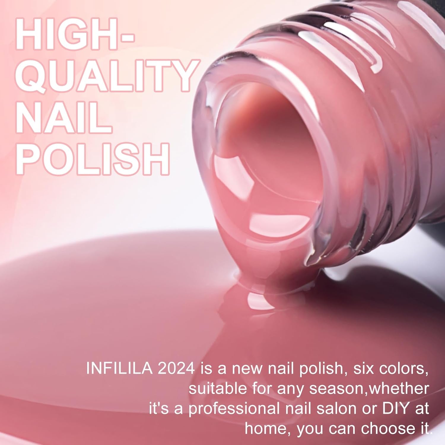 Nude Gel Polish Set, 10ML Milky White Pink Jelly Gel Nail Polish Kit, 6 Transparent Sheer Colors Salon DIY Nail Art at Home for Girls (Blushing Nude01)