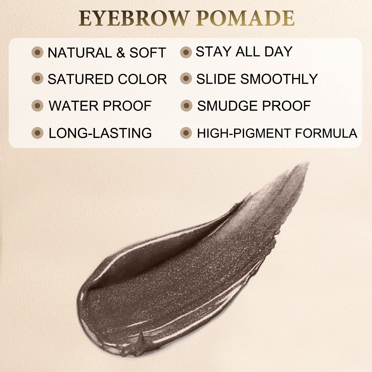 Eyebrow Pencil Makeup Kit, with Waterproof 2-IN-1 Microblading Eyebrow Pen, Eyebrow Pomade, Eyeliner and Dual-Ended Eyebrow Brush, Brow Pencil Kit for Natural Eyebrows - Dark Brown