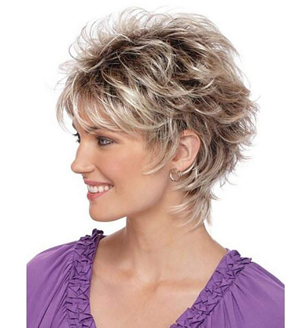 Wig for White Women Short Curly Human Hair Wigs Blonde Wig for White Women Hair Blend Performance Wigs
