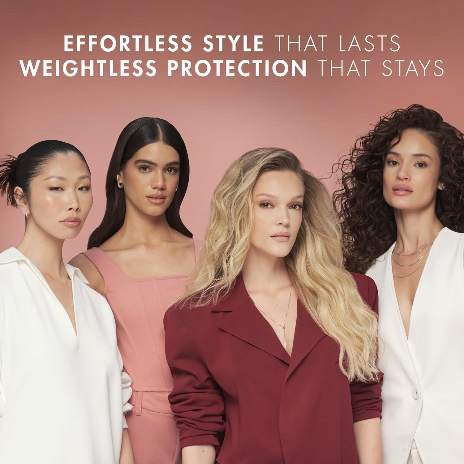 Travel Mousse, Volume Medium Hold 4-Pack – 72-Hour Anti-Humidity Shield, 48-Hour Frizz Control, Rose Fragrance, 2 Oz Ea