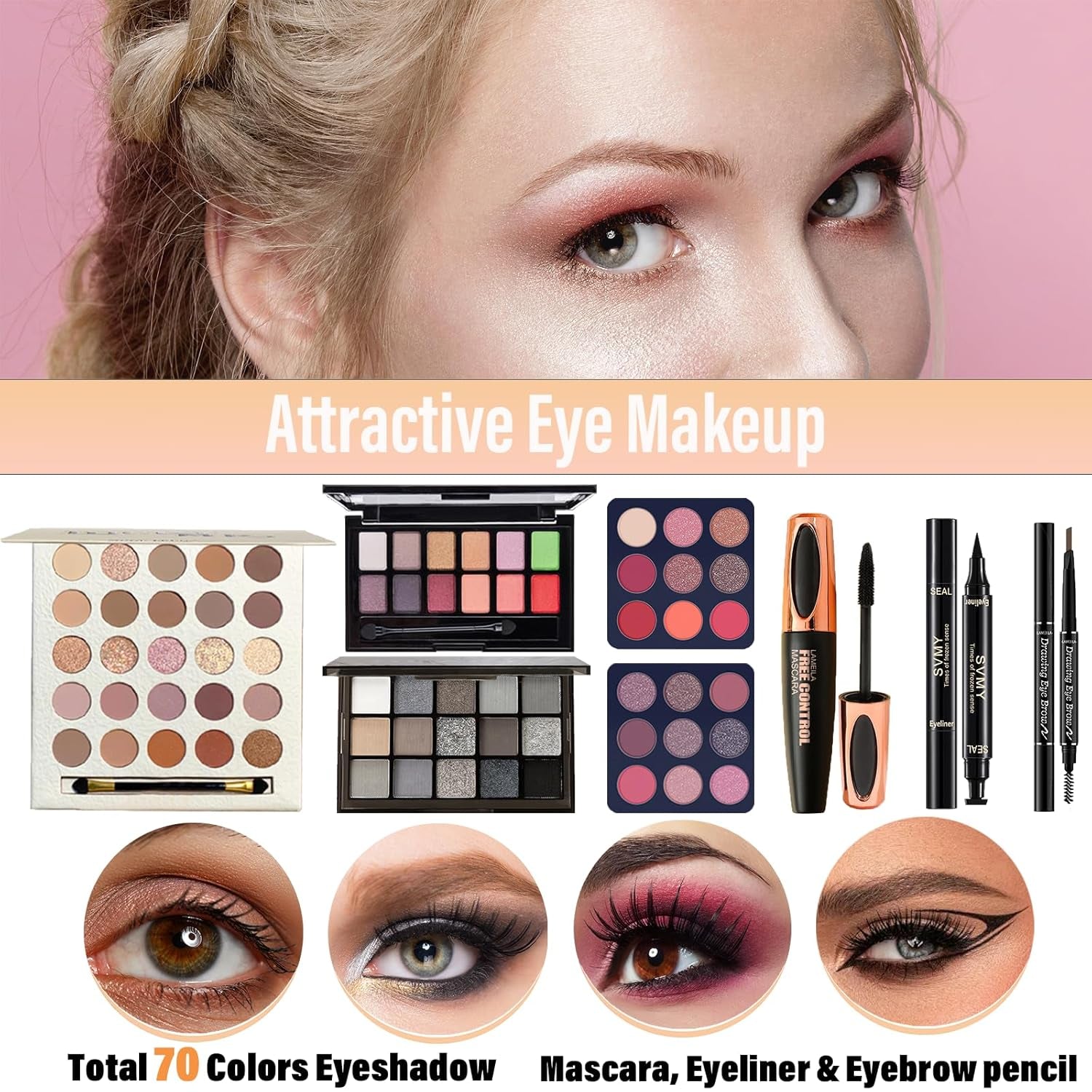 Makeup Set for Women, Travel Makeup Set for Teens & Adults, Makeup Kit for Beginners & Professionals, Makeup Gift Set for Girls, Eyeshadow Palette, Lip Gloss, Make up Set, Face & Eye Make Up