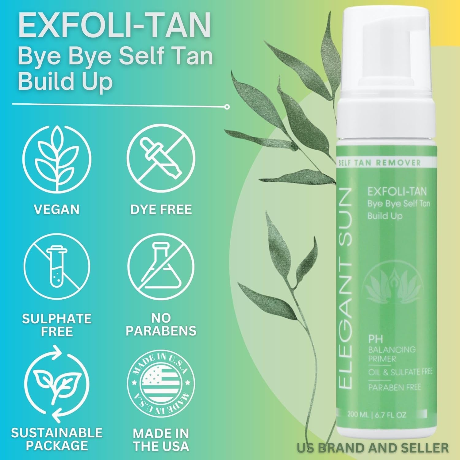EXFOLI-TAN Tan Remover Mousse Prep for Self Tanning, Gentle Exfoliating Wash with Scrub Mitt Glove, Foaming Sunless Preparation, Fake Tan Remover + Smoothing Exfoliator