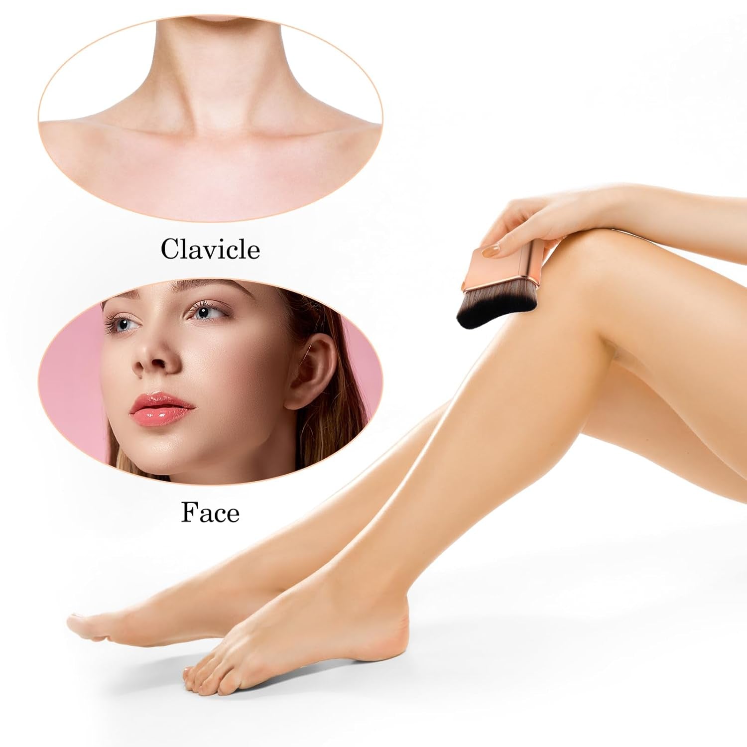 Self Tanning Brush Sunless Body Fake Tan Tanner Brushes Leg Makeup Fine Brush Cosmetic Foundation Application Tool for Kabuki Face Spray Tanning Blending Mousse