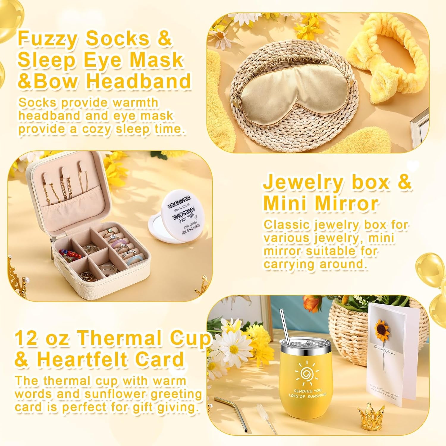 13 Pcs Birthday Gifts for Women Mothers Day Gifts Spa Basket Set for Women Mirrors Socks Steamers Jewelry Case Bath Robe Mom Nurse Girlfriend Wife