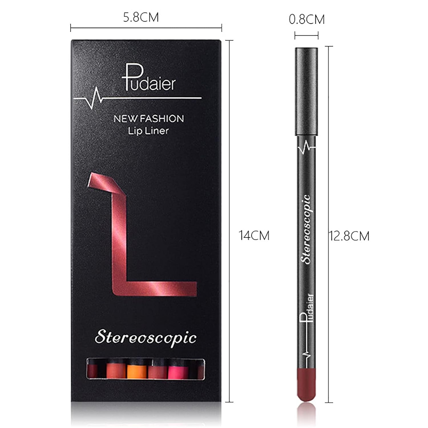 Lip Liner Pencil, 12 Pcs High Pigmented Creamy Matte Lip Liner Set, Girls and Women Lipstick Pen Lip Makeup Gift Sets for Daily/Travel/Party/Work