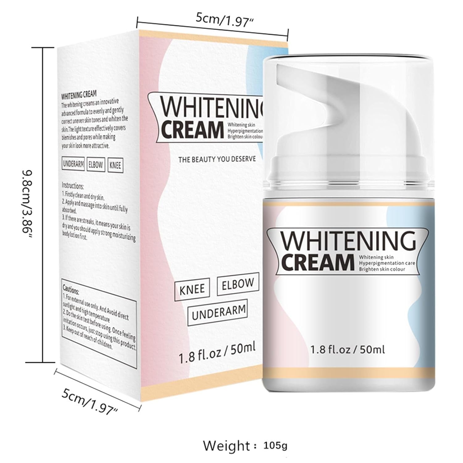 Skin Whitening Cream Easily Spray,Keep Face Moisturizer,Skin Lightening Cream for Intimate Areas,Underarm, Armpit,Elbow,Inner Thigh,Crema Blanqueadora Para Partes Intimas