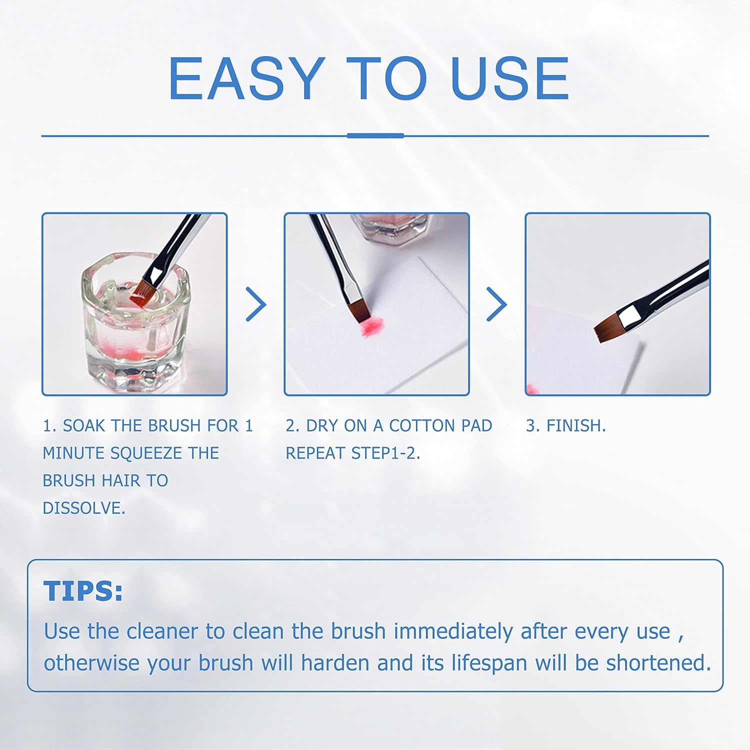 Nail Brush Cleaner for Acrylic Nails Nail Brush Cleaner for Acrylic Nail Brush Cleaner 2.5Fl.Oz Acrylic Painting Quickly Cleaning Nail Art Liner Salon at Home 75Ml