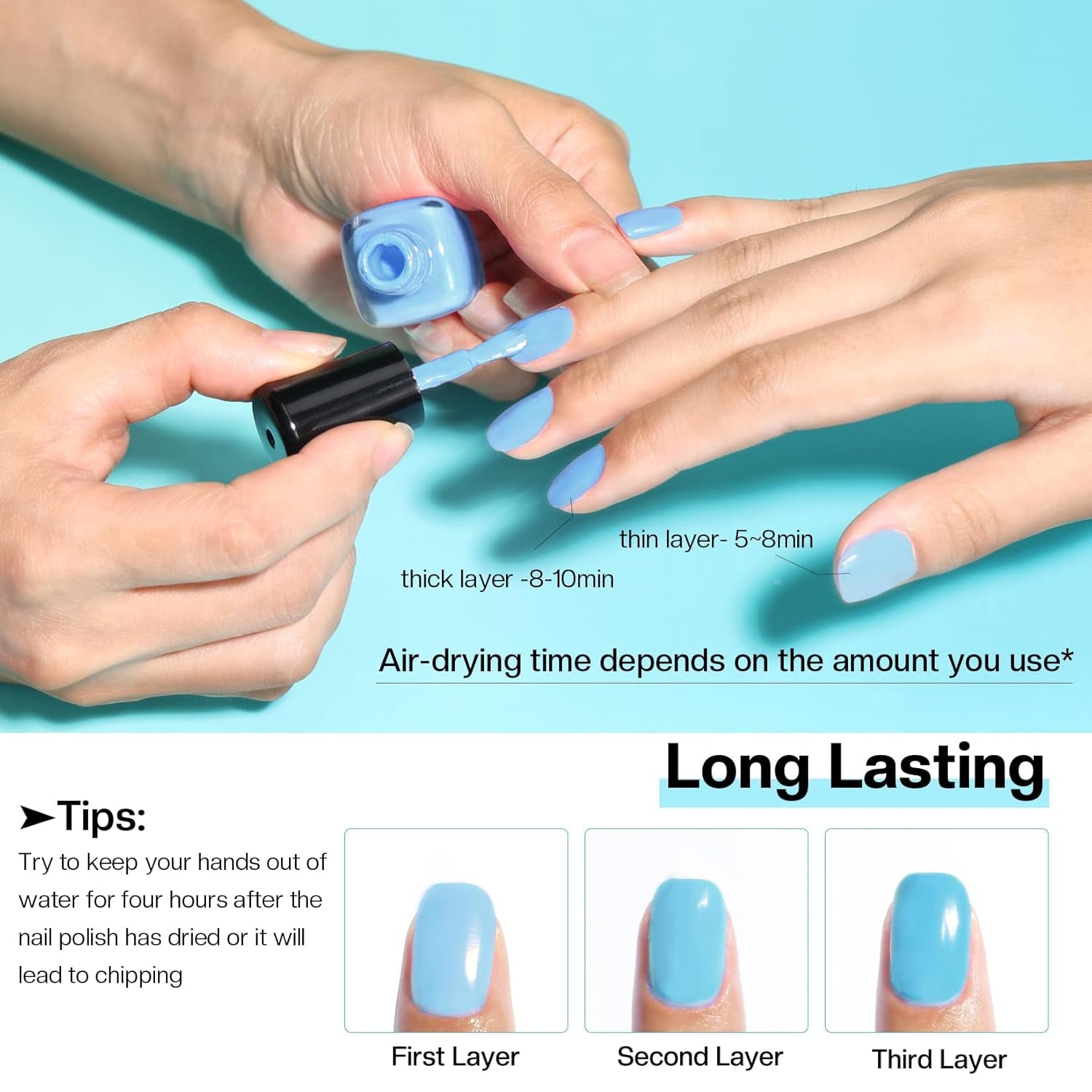 15 Bright Color 0.27Oz Air Quick Dry Nail Polish Gift Set for Women