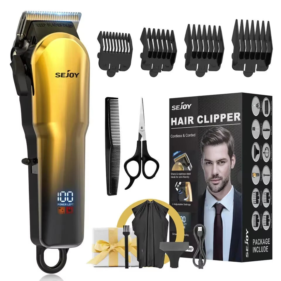 Men'S Hair Trimmer  Hair Clippers  Rechargeable Grooming Kit