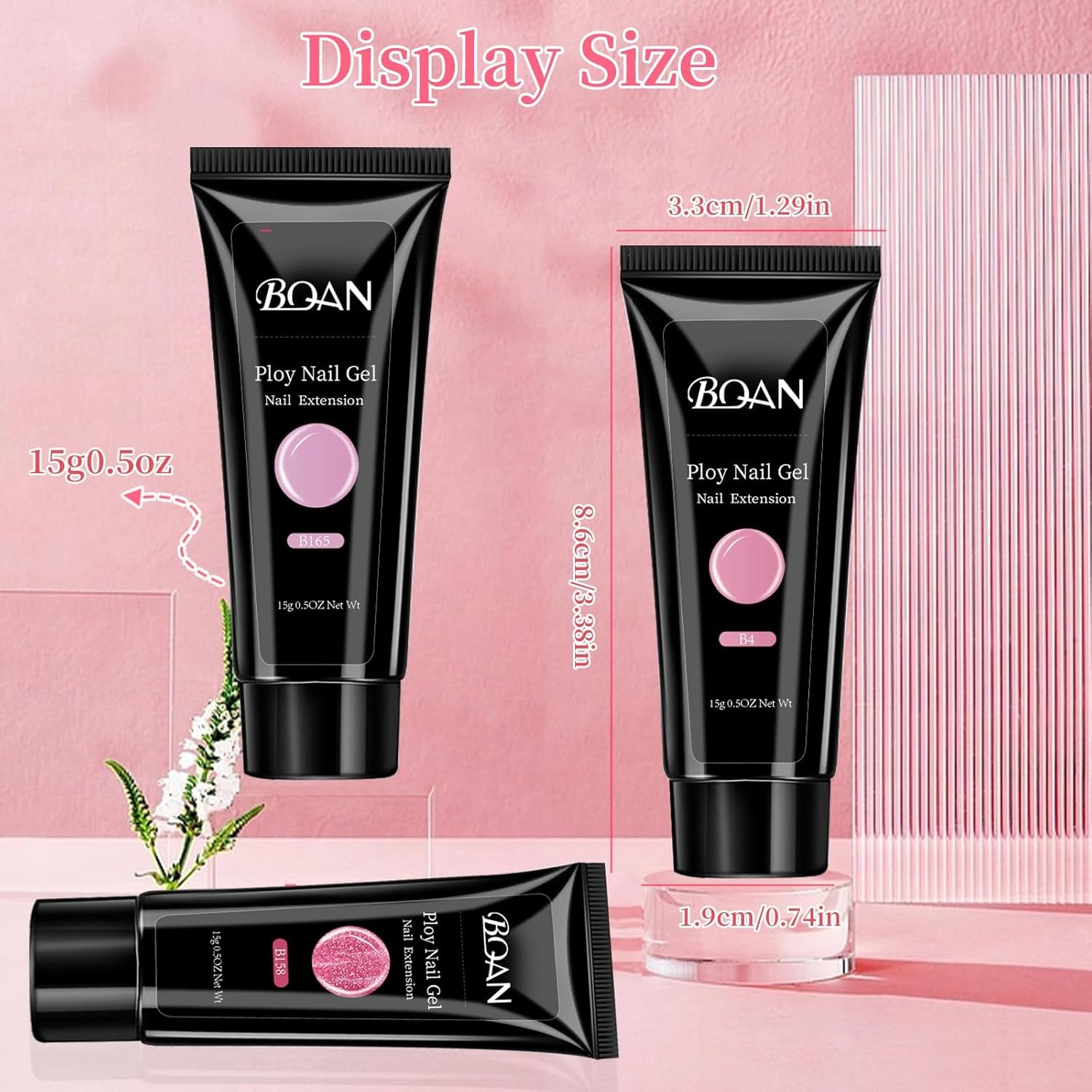 Poly Nail Gel Kit - 6 Shades Builder Gel for Long-Lasting Nail Extensions | 15Ml Each | Salon-Quality DIY & Home Use | Low Odor