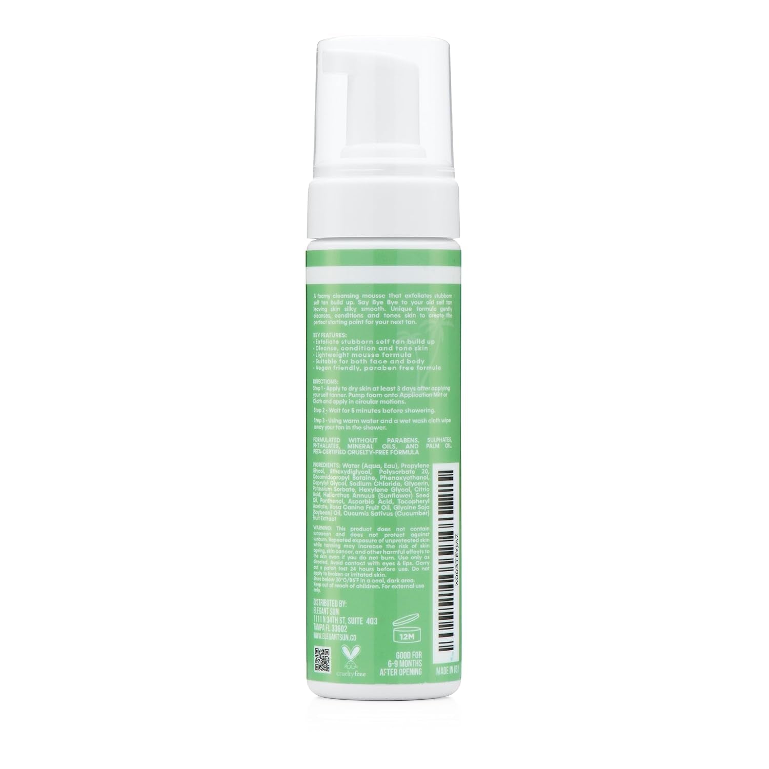 EXFOLI-TAN Tan Remover Mousse Prep for Self Tanning, Gentle Exfoliating Wash with Scrub Mitt Glove, Foaming Sunless Preparation, Fake Tan Remover + Smoothing Exfoliator