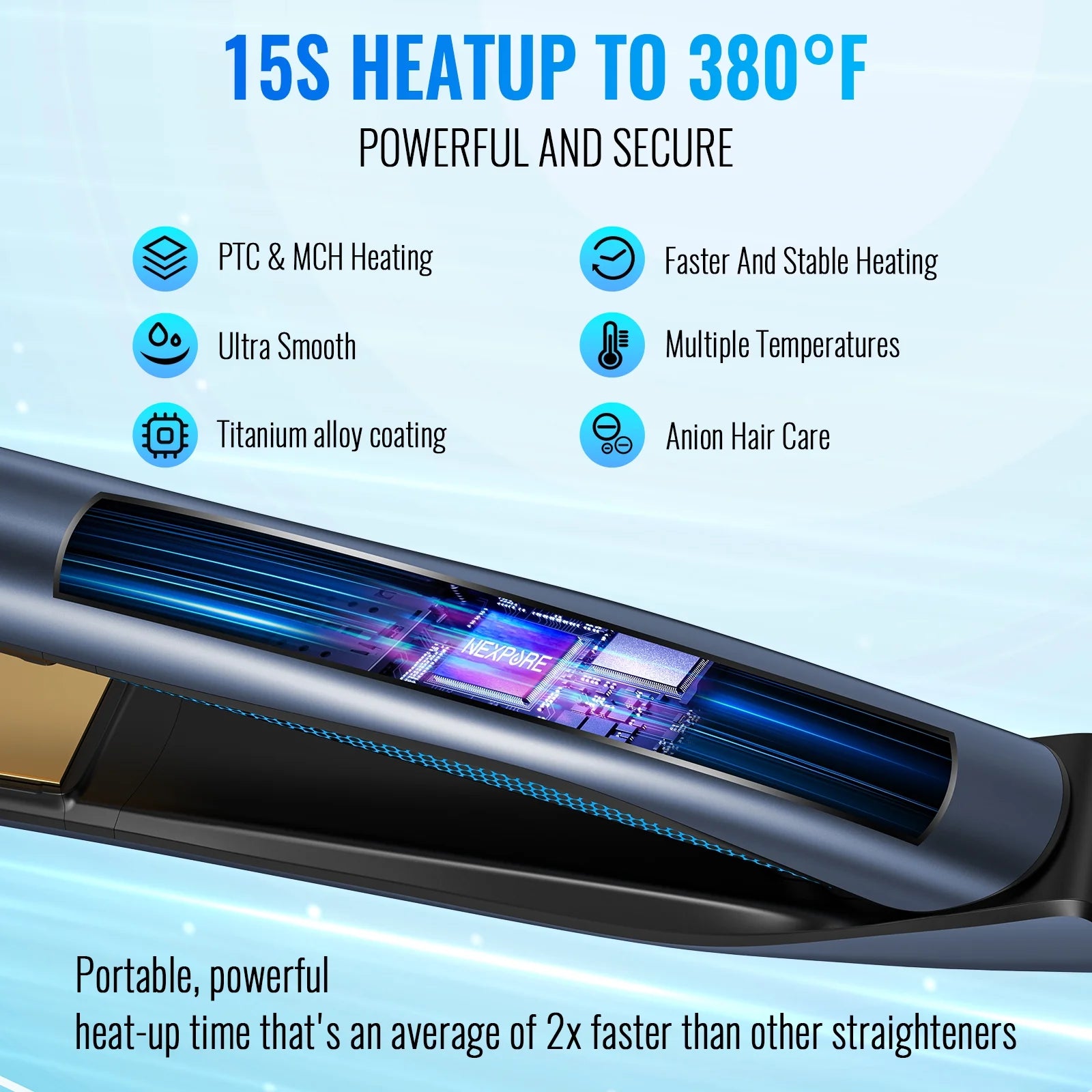 1 Inch Hair Straightener Flat Iron, Ionic Dual Voltage Straightener, Pro Salon Styling Tool