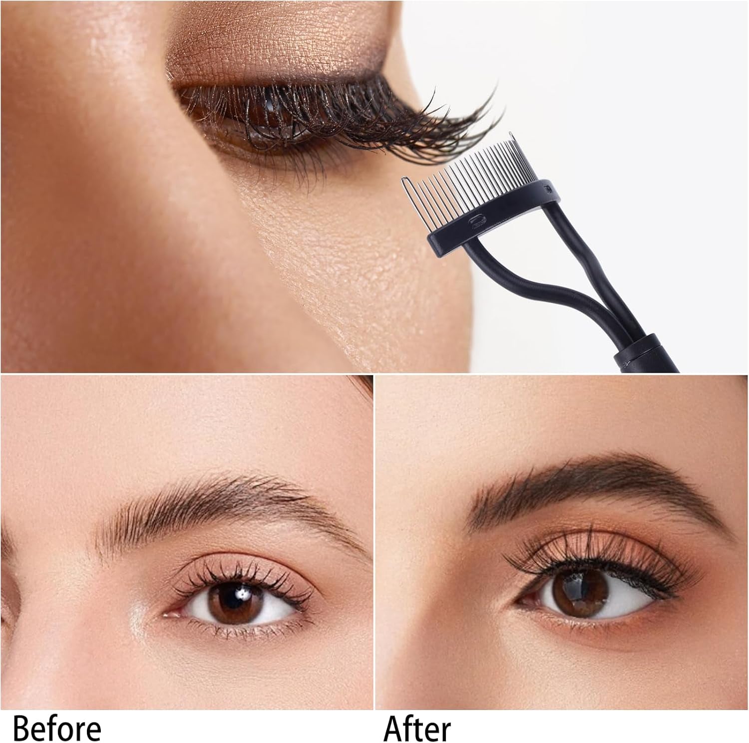 2 Pcs Eyelash Separator Tool Mascara Brushes Eyelash Comb Separator Definer Lash Comb for Combing, Separating Lashes