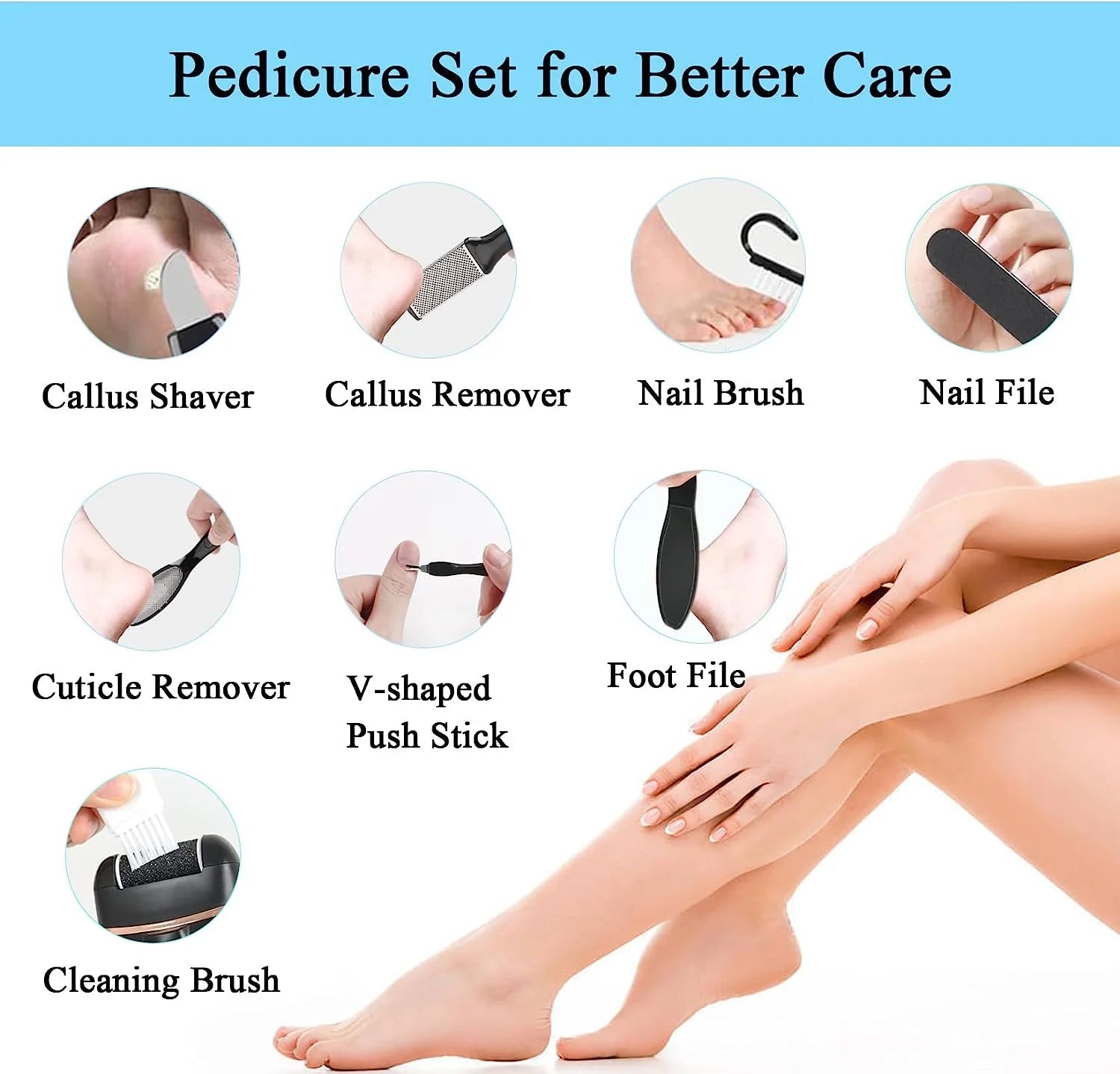 Callus Remover for Feet, 18-In-1 Professional Pedicure Tools Foot Care Kit, Foot Scrubber Electric Feet File Pedi for Hard Cracked Dry Dead Skin, 3 Rollers, 2 Speed, Battery Display