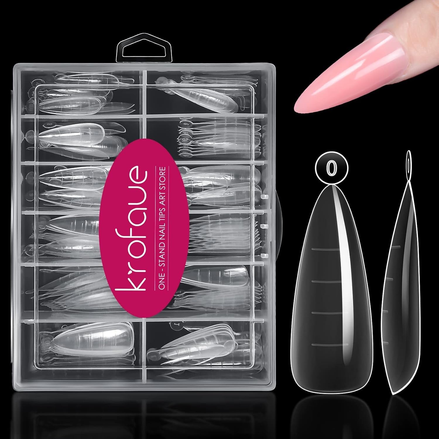 Dual Forms  Poly Extension Gel - 120Pcs Nail Forms with 12 Sizes - Stiletto False Nail Molds - Lady Almond Style - Full Cover Builder Gel - DIY at Home