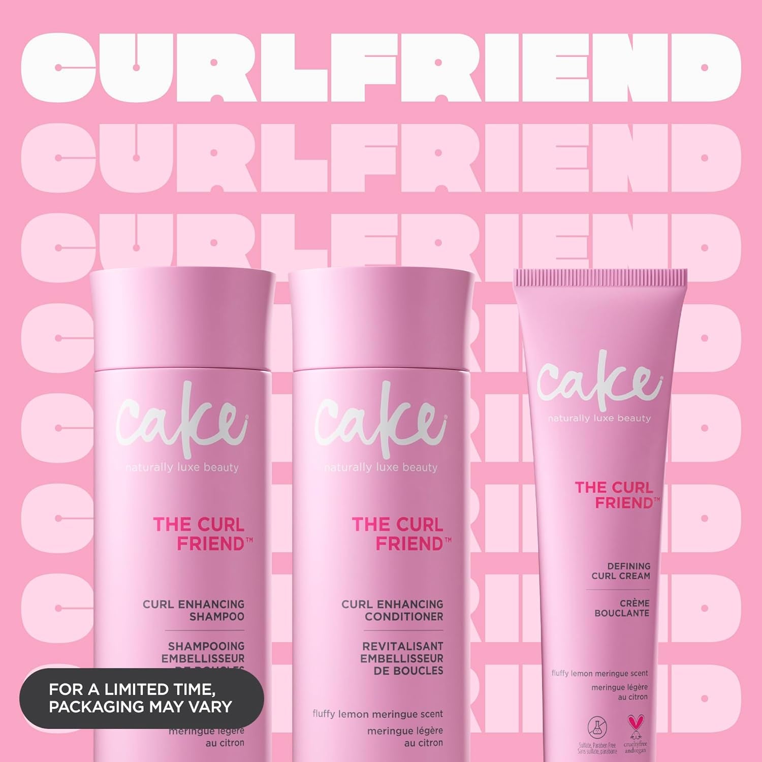 Curl Friend Curl Defining Shampoo, Conditioner & Cream Set - Avocado & Argan Oil Curly Hair Products - Anti-Frizz, Cruelty Free & Vegan Gift Set