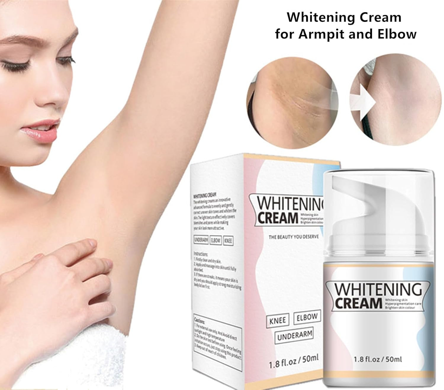 Skin Whitening Cream Easily Spray,Keep Face Moisturizer,Skin Lightening Cream for Intimate Areas,Underarm, Armpit,Elbow,Inner Thigh,Crema Blanqueadora Para Partes Intimas