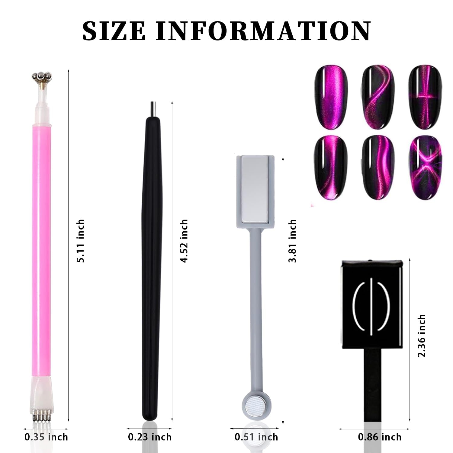 16Pcs Cat Eye Nail Magnets Pens for Cat Eye Nail Art Tools Gradient Design Cat Eye Magnet for Nails Cat Eye Magnet Sticks Blocks for Women Nails Magnets for Magnetic Nail Polish Magnets Tools